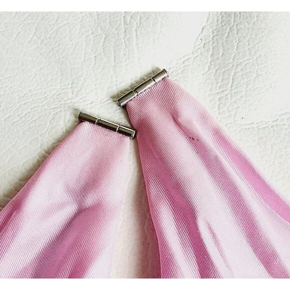 Boucheron Women's 100% Silk Pink/Black Watch Band Strap Made In France 9" - Picture 6 of 11